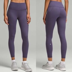 Lululemon 25" Wunder Train HR Tights Leggings w/ Pockets Nightfall Purple EUC